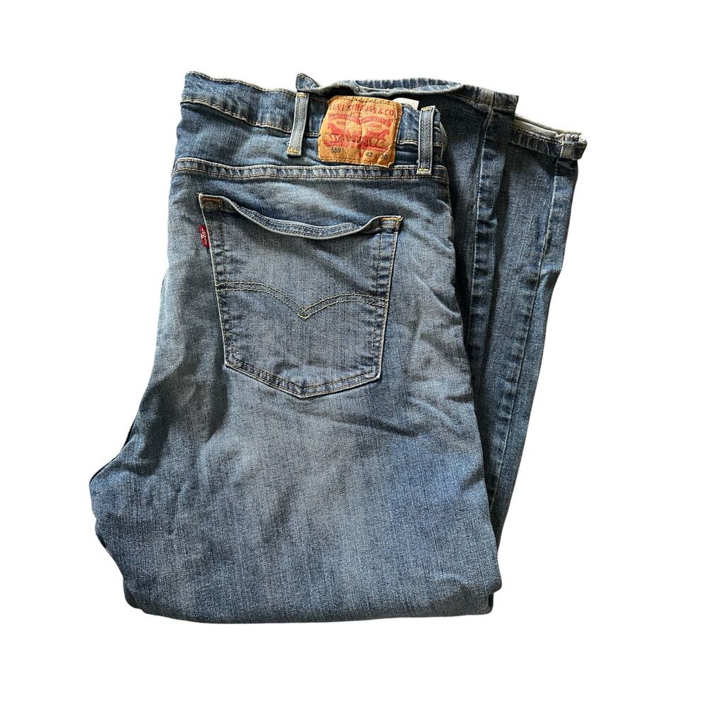 Men’s Levi’s 559 blue jeans denim 42x30 stretch excellent condition light casual